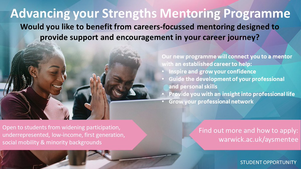The Advancing your Strengths Mentoring Programme is now open for applications ow.ly/XukT50Gohsr
