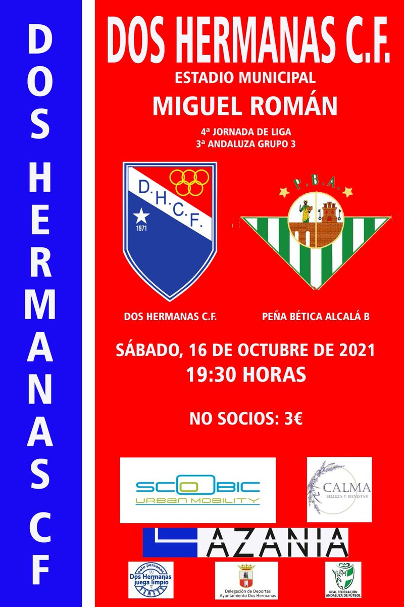 _Doshermanascf's tweet photo. Este Sábado día 16.
Tenemos un partido muy especial en vísperas de Valme donde habrá varias sorpresas.
Estrenaremos himno🎶 y presentaremos a nuestra mascota🧸! 
Llenemos el Miguel Román!!! 
Ahora más que nunca viva el Dos Hermanas!! 
Volvemos y con fuerza!! 
Dos Hermanas Cf!! https://t.co/1oPDRmVi8Y