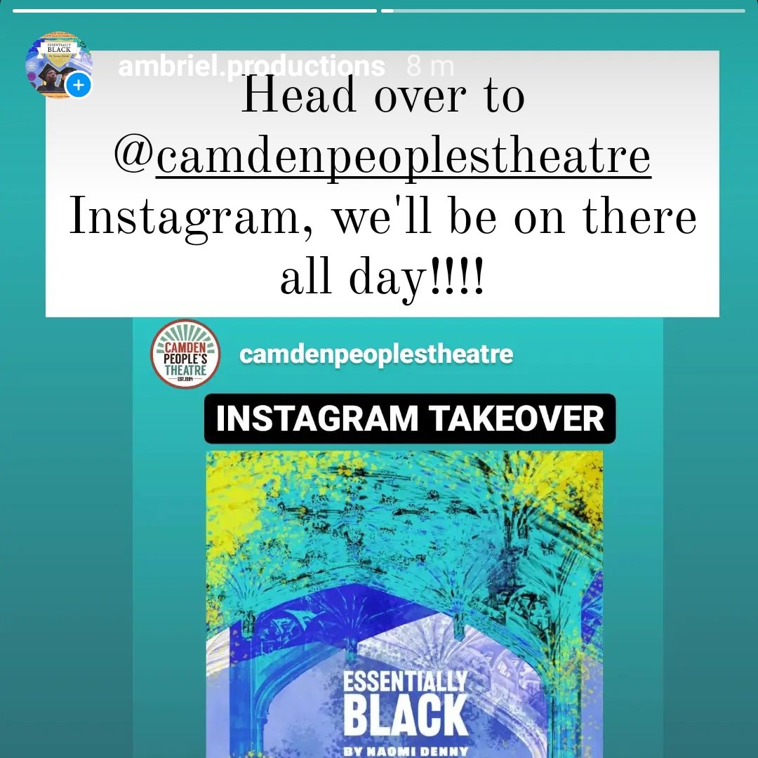 We're doing an INSTAGRAM TAKEOVER of <a href="/CamdenPT/">Camden People's Theatre</a>!! Head over to their instagram to get a look at behind the scenes photos, videos, and so much more!!