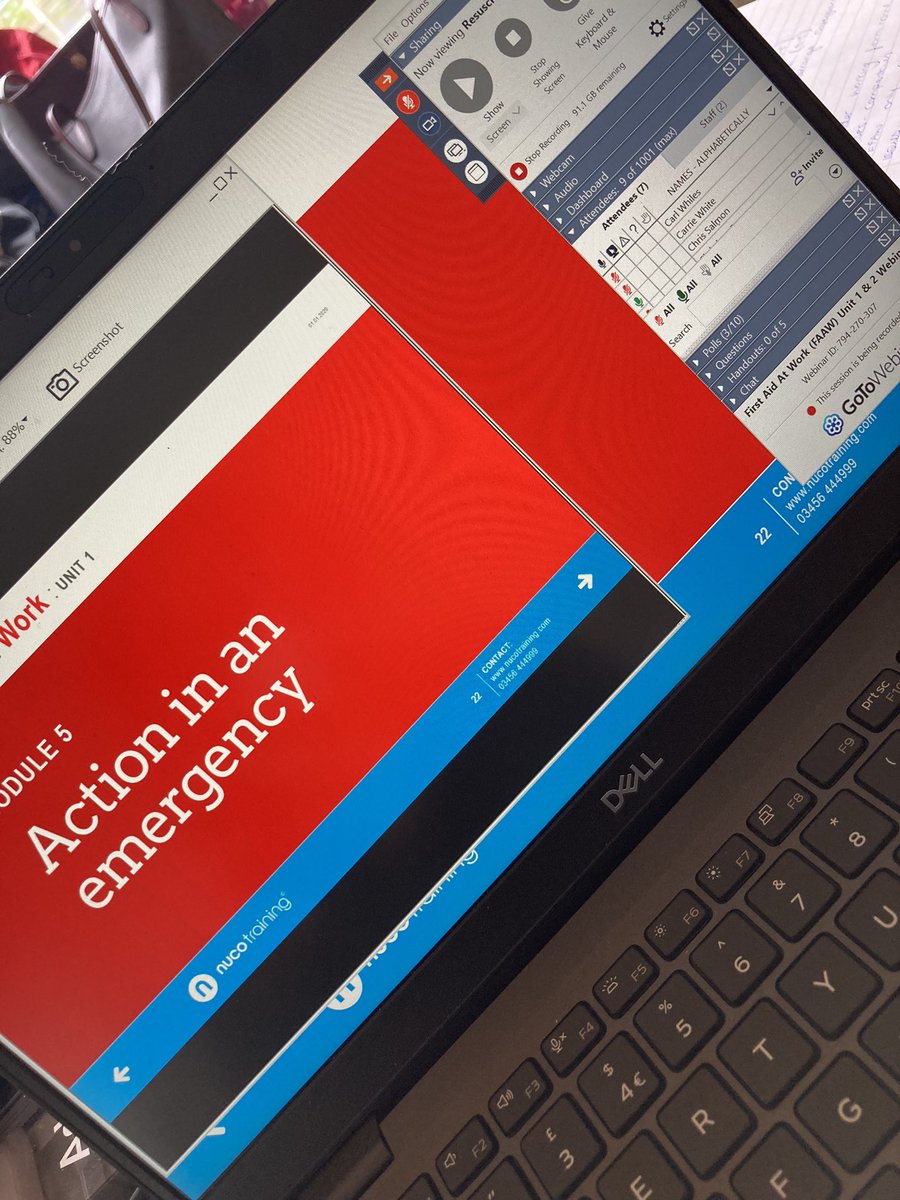 Today we are teaching -First Aid at Work day 1 Webinar with 7 wonderful SPFT staff ❤️<a href="/SPFT_PHMatters/">SPFT_PhysicalHealthMatters</a> <a href="/MyLearningSPFT/">MyLearning</a> <a href="/withoutstigma/">SPFT - No longer in use</a>