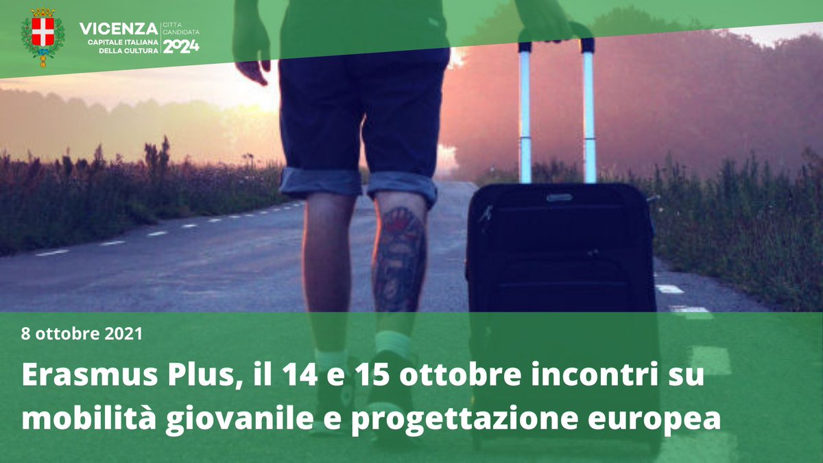 CittadiVicenza's tweet photo. #erasmusdays Si parla di #erasmusplus con @ProGioVi e #ProgettoGiovani Valdagno 
🧳14/10 Appuntamento online per ragazzi sulle opportunità di #volontariato in #Europa con  @euk_it 
🇪🇺15/10 Incontro in presenza e online per associazioni ed enti 
ℹ️ https://t.co/xH5450533V https://t.co/YMp1wbXfmo