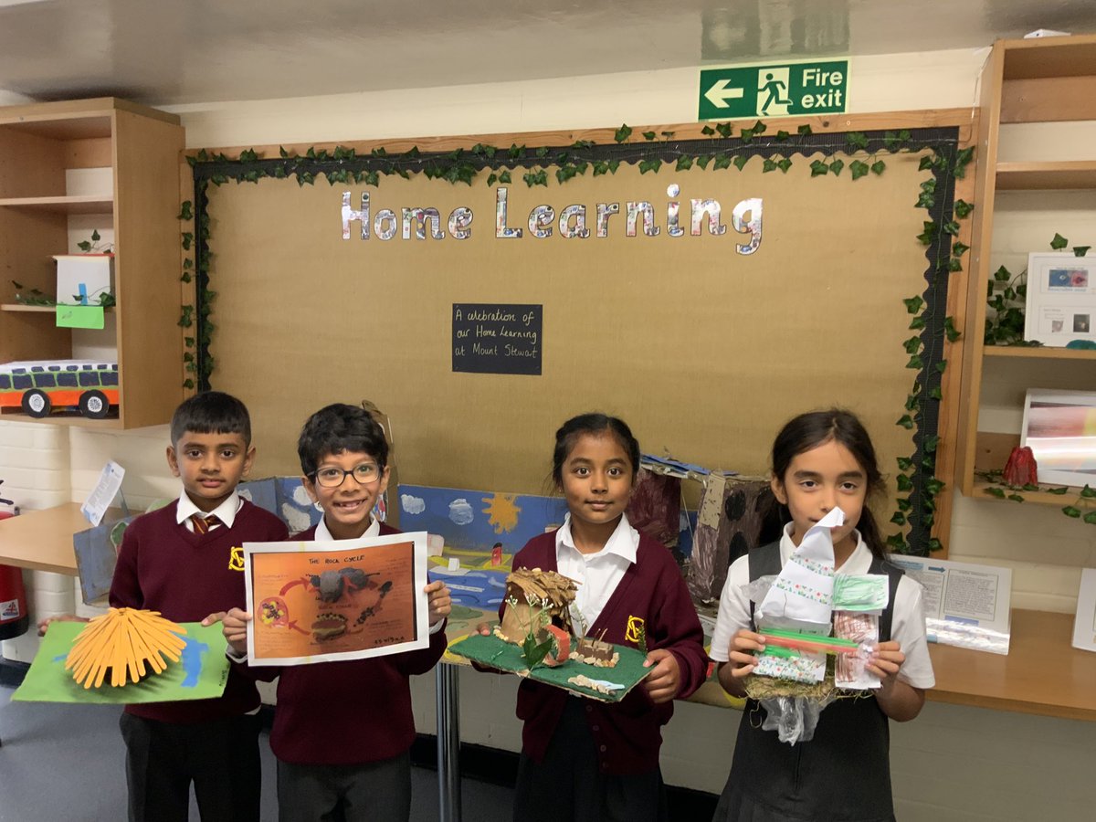 MountStewartSch's tweet photo. Children from 3J have started off the home learning display with great enthusiasm. I am looking forward to displaying many more amazing projects from this half term is home learning. Mrs Newing 😊 #tmsshomelearning https://t.co/rew650mVzD