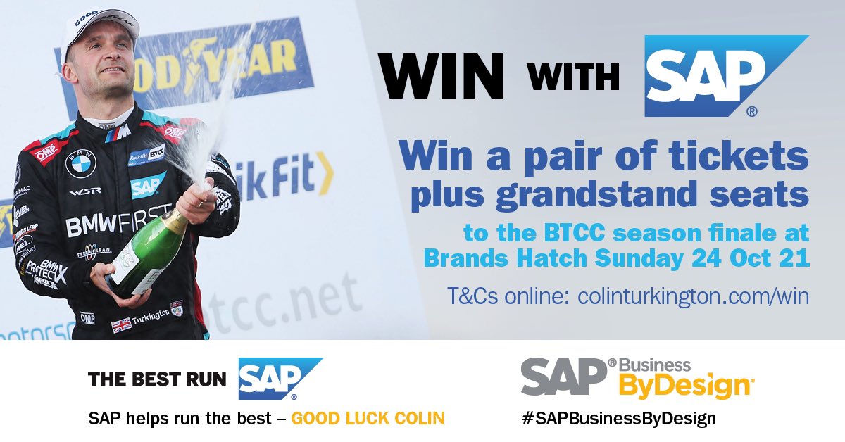To celebrate our 1st step in the fight against plastic, <a href="/SAPBusinessOne/">SAP Business One</a> and #BusinessByDesign are offering you the chance to win a pair of tickets + grandstand seats to the <a href="/BTCC/">BTCC</a> #seasonfinale at <a href="/Brands_Hatch/">Brands Hatch</a> 🏁

TO ENTER
1. Like this post
2. Retweet tagging a friend

Good luck!
