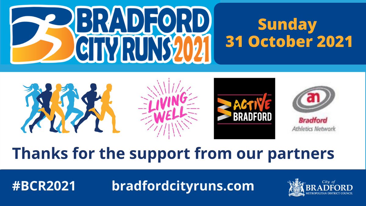 Bradford Council (@bradfordmdc) on Twitter photo Thanks to our partners supporting the <a href="/BDCityRuns/">BradfordCityRuns</a>
🏃🏼 <a href="/MyLivingWell1/">My Living Well</a>
🏃🏼 <a href="/Active_Bradford/">Active Bradford</a>
🏃🏼Bradford Athletics Network orlo.uk/TBU9e
For more information on the race head over to: orlo.uk/UsU1n
#BCR2021 Thanks to our partners supporting the <a href="/BDCityRuns/">BradfordCityRuns</a>
🏃🏼 <a href="/MyLivingWell1/">My Living Well</a>
🏃🏼 <a href="/Active_Bradford/">Active Bradford</a>
🏃🏼Bradford Athletics Network orlo.uk/TBU9e
For more information on the race head over to: orlo.uk/UsU1n
#BCR2021