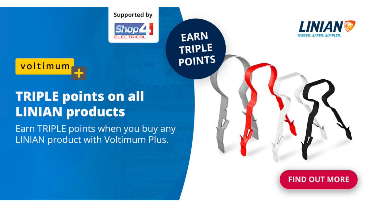 Shop4_Elec's tweet photo. There's still time to earn TRIPLE POINTS with Voltimum Plus when you buy LINIAN Fire Clip products at Shop 4 Electrical - ends 31st October so don't hang about! 🏃

👉 https://t.co/24FMeRKm5Y

#Shop4 #electricalwholesale #electricalsupplies https://t.co/Kd4TCWEJ6S