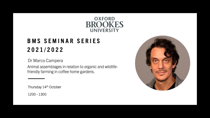 OBU_BMSSeries's tweet photo. Join us this Thursday 14th October, for our next seminar of the series! We are excited to have Dr Marco Campera presenting, make sure not to miss it! https://t.co/LVeHxyPWpL