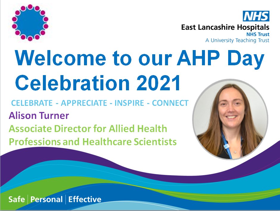 This week we are celebrating the role &amp; contribution Allied Health Professionals make to the delivery of Safe, Personal and Effective Care. Look out for our posts leading up to AHP Day on 14th Oct celebrating, appreciating &amp; being inspired by our AHPs #AHPsDay ⁦<a href="/ELHT_NHS/">East Lancashire Hospitals NHS Trust 💙</a>⁩