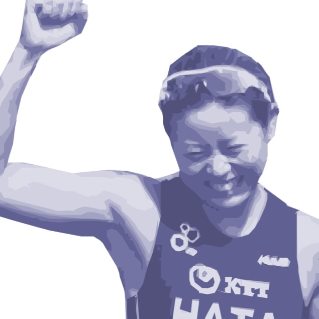 前田健司 障がい者イラストレーター パラトライアスロン 秦由加子 選手のイラストです パラリンピック 記念 障がい者イラストレーター 一日一絵 No 54