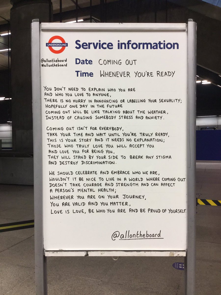 allontheboard's tweet photo. It’s #NationalComingOutDay today. Sending love to all of our friends and family all over the world who have come out or are yet to come out. Wherever you are on your journey be proud of yourself. 

@allontheboard https://t.co/OWvie9qlFP