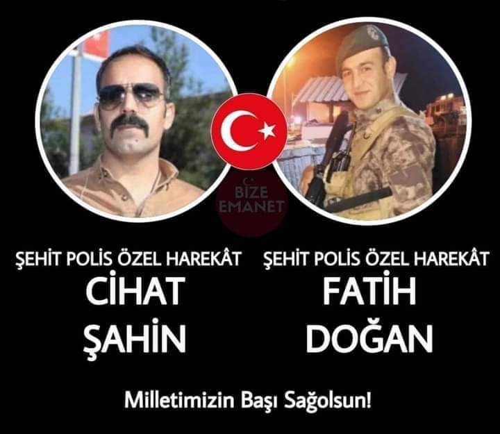 Kahraman Özel Harekat Polislerimiz Cihat Şahin ve Fatih Doğan, Fırat Kalkanı Bölgesi Mare’de, Tel Rıfat Bölgesi'nden PKK-PYD’nin güdümlü füze saldırısıyla Şehit edildiler.

Şehitlerimizin ailelerine, Milletimize, Emniyet Teşkilatımıza başsağlığı ve sabır diliyoruz.