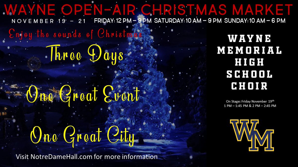 WM_Choir's tweet image. Save the date! @wmzebras will be performing November 19th at the Wayne Open-Air Christmas Market! Join us in Christmas Carols, Classics, and a few you may not have heard before!