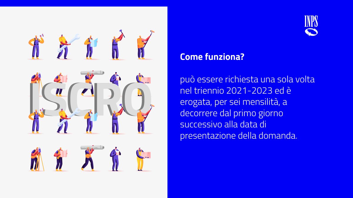 INPS_it's tweet photo. Qualche info utile su #ISCRO l'Indennità Straordinaria di Continuità Reddituale e Operativa. Domande entro il #31ottobre 2021.
Maggiori dettagli 👉 https://t.co/BobX9zMHXg
#InpsComunica #InpsCard https://t.co/xBKbz9HRPA