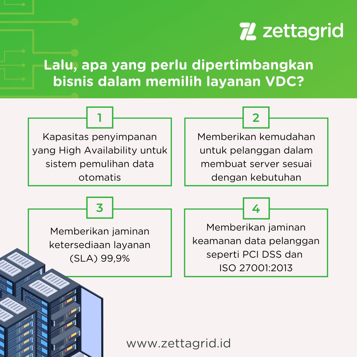 ZettagridID's tweet image. Masih bingung apakah bisnismu sudah memerlukan Virtual Data Center (VDC) atau belum?

Simak dulu yuk penjelasan berikut ini agar kamu tidak salah pilih solusi!

#ZettagridIndonesia #virtualdatacenter #datacenter #vmware