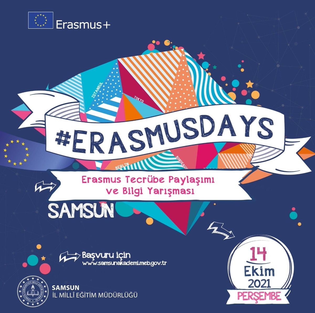 “Erasmus Günleri” kapsamında 14 Ekim Perşembe günü “Erasmus Sohbetleri ve Erasmus Bilgi Yarışması”nda buluşuyoruz! Başvuru için samsunakademi.meb.gov.tr

<a href="/tcmeb/">Millî Eğitim Bakanlığı</a> <a href="/zulkifdagli/">Doç. Dr. Zülkif Dağlı</a> <a href="/gokhanmurat1/">Murat YİĞİT</a>