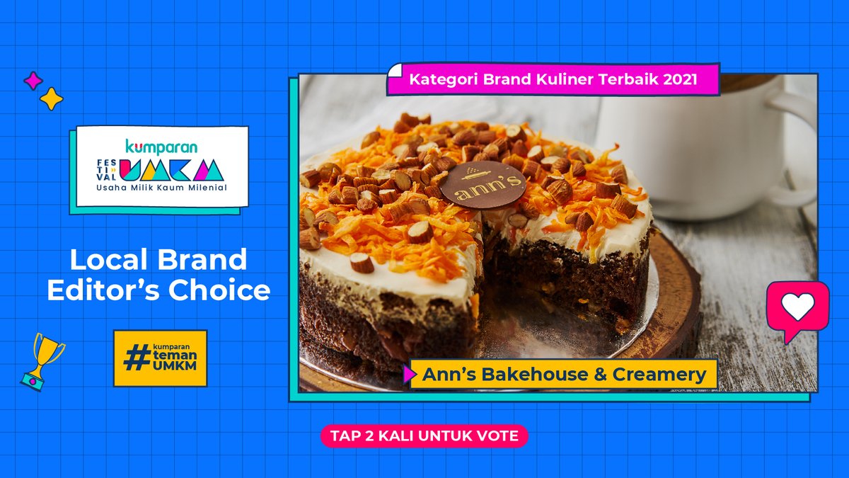 kumparan's tweet photo. Yang suka banget makan dessert mana suaranya nih?😋
Vote Ann’s Bakehouse & Creamy di Local Brand Editor’s Choice Festival UMKM kumparan!
Selengkapnya di https://t.co/DFcSvnQIxS.
#FestivalUMKM #kumparanTemanUMKM #LBEC #LocalBrandEditorChoice #AnnsBakeHouse #kumparan https://t.co/1gxOZJrpCC
