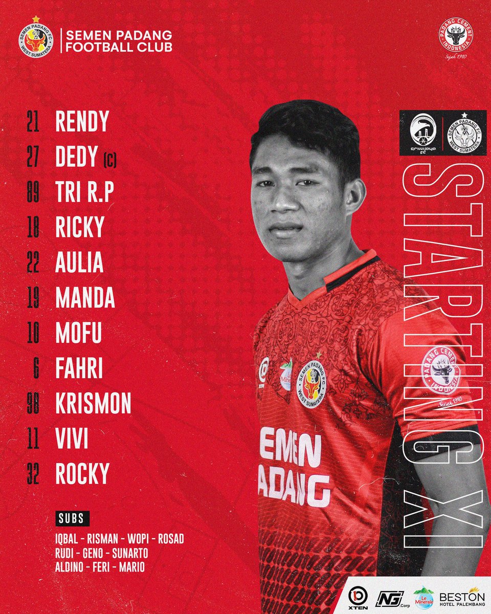 SemenpadangFCID's tweet photo. Line Up Tim Semen Padang FC π΄π‘β«
#SemenPadangFC #KabauSirah #LambuikSanak #Liga22021 #SFCPDG https://t.co/v6Dd1vdqUn