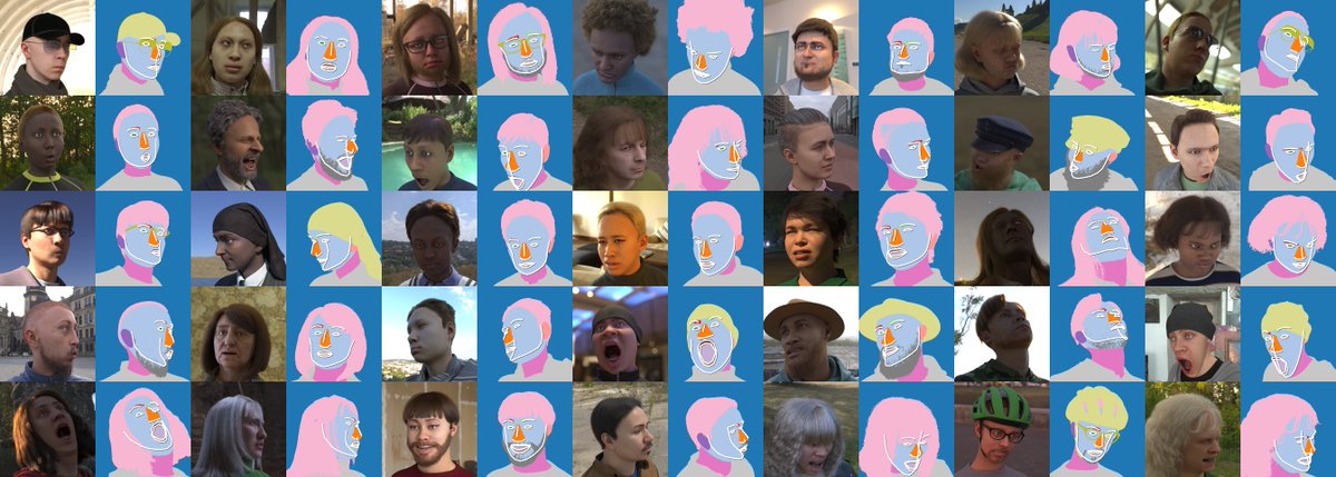 The 𝐅𝐚𝐤𝐞 𝐈𝐭 𝐓𝐢𝐥𝐥 𝐘𝐨𝐮 𝐌𝐚𝐤𝐞 𝐈𝐭 dataset is now available! 100,000 synthetic face images with pixel-perfect segmentation and landmark labels. All you need for SOTA-level results on real data.

Download it now👉 lnkd.in/gCFu9z4k

#iccv2021 #syntheticdata