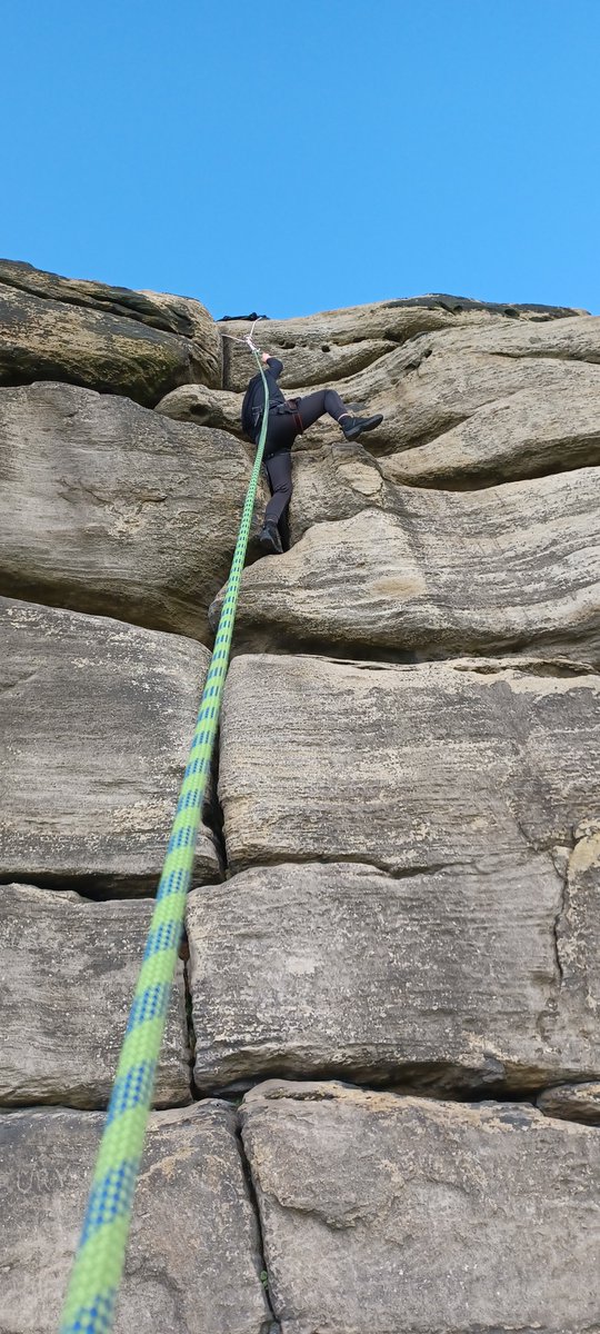 Level 3 Year 1 KC Public Services Students 
warm up at Almscliff Crag, before tackling a harder climb with ropes, while learning about teamwork and communication skills <a href="/KeighleyCollege/">Keighley College</a>
