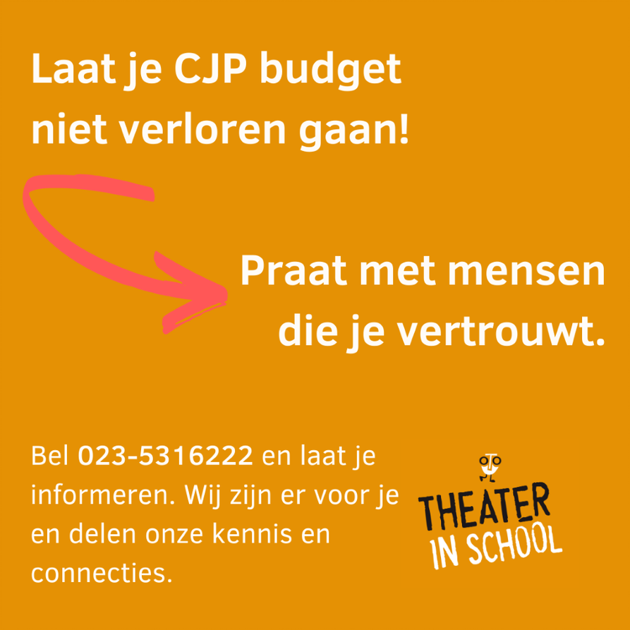 Volg <a href="/Theaterinschool/">Theater in School</a> via <a href="/LinkedIn/">LinkedIn</a> op: linkedin.com/company/sticht… en krijg al het nieuws ook via dat kanaal. #cultuureducatie #theater #educatie #CJP