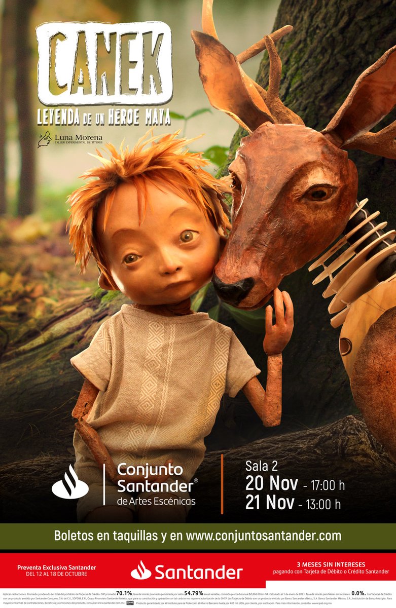 ¡REGRESA CANEK, LEYENDA DE UN HÉROE MAYA! 

Nos complace anunciar el regreso de una de las puestas en escena más aclamadas de <a href="/lunatiteres/">Luna Morena Títeres</a> ✨ 🎭

Aprovecha la #PreventaSantander de Santander México del 12 al 18 de octubre

Más información en conjuntosantander.com