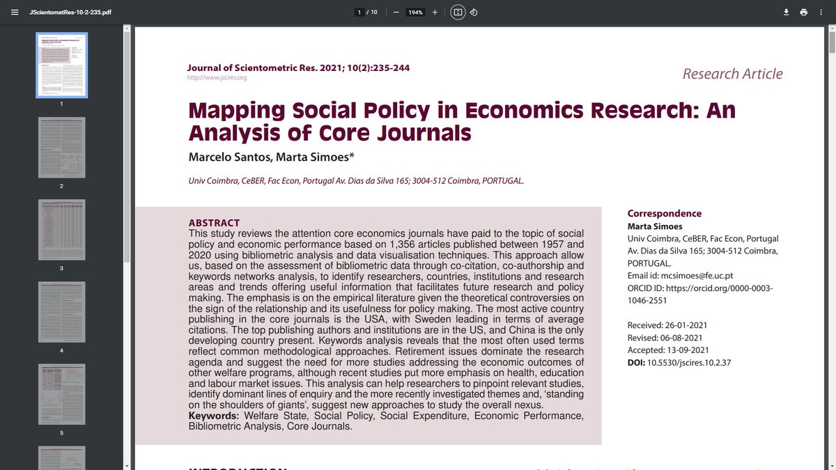 JSCIRES's tweet photo. #JSCIRES Article
#Mapping Social Policy in #Economics Research: An Analysis of Core Journals | Marcelo Santos, Marta Simoes
Read: https://t.co/YmSO9l98Fn https://t.co/AJPjUKZcTP