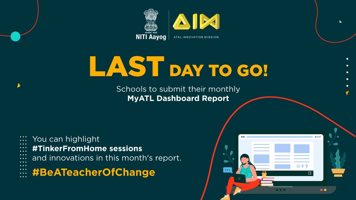 AIMtoInnovate's tweet image. Final call: 1⃣ Day to go!

Update your MyATL Dashboards and stand the chance to become the next ATL school of the month.

👉Don&apos;t forget to highlight #TinkerFromHome sessions and innovations

🖇️: aim.gov.in/atl/