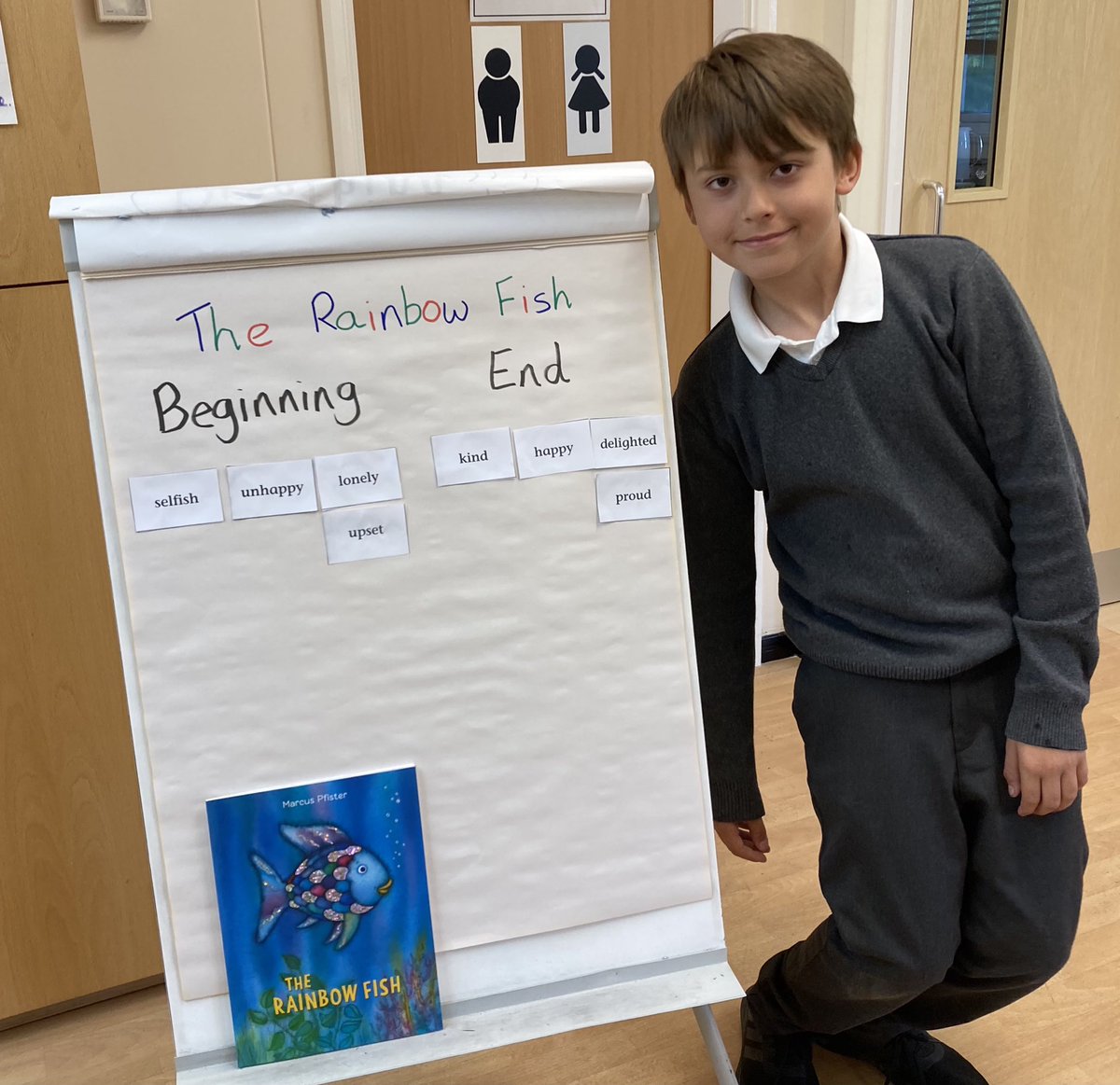 ICPrimarysup's tweet photo. Engaged and enjoying our English this morning. Using lots of descriptive vocabulary and able to retell the story of the Rainbow Fish 
#AP #English https://t.co/qF8MO0Goh8