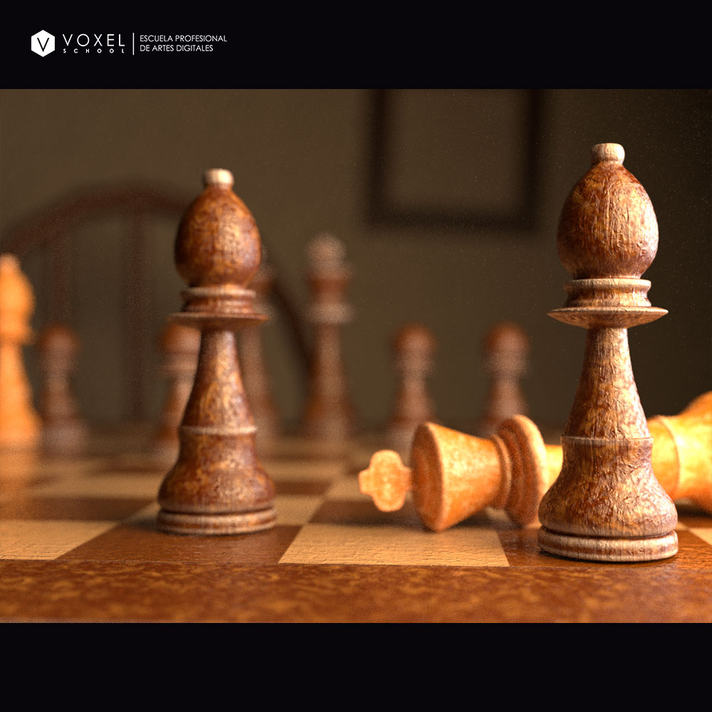 VoxelSchool's tweet photo. Este es el espectacular resultado que nos presentó @SilverSoul02 tras una hora y media en el Speed Contest del Máster en Visualización Arquitectónica y #VR de la Voxel Week. Un trabajo brillante 🤯
#chess #ajedrez #fotorrealismo #speedcontest #materials #light #Autodesk #archivz https://t.co/kBL5do7LOZ