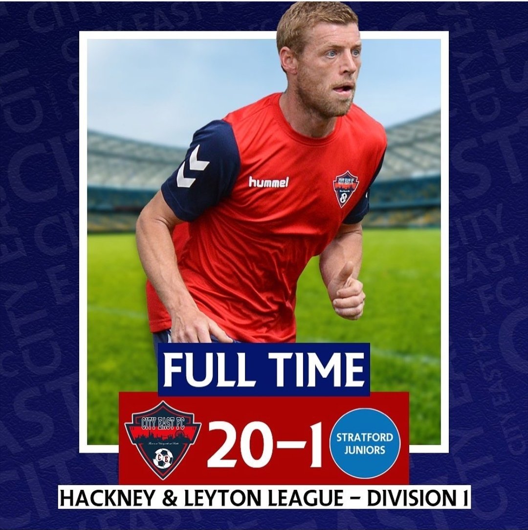 CefcSecretary's tweet photo. Well done @CityEastFC1 on their 20-1 Victory! @HackneyFootball Yes amazing result! Wishing Stratford Juniors luck moving forward! Now we move on to our next opponents #UPTHECITY #humbleinvictory #Hackneymarshes #sundayleaguefootball https://t.co/BiriP3pSU7