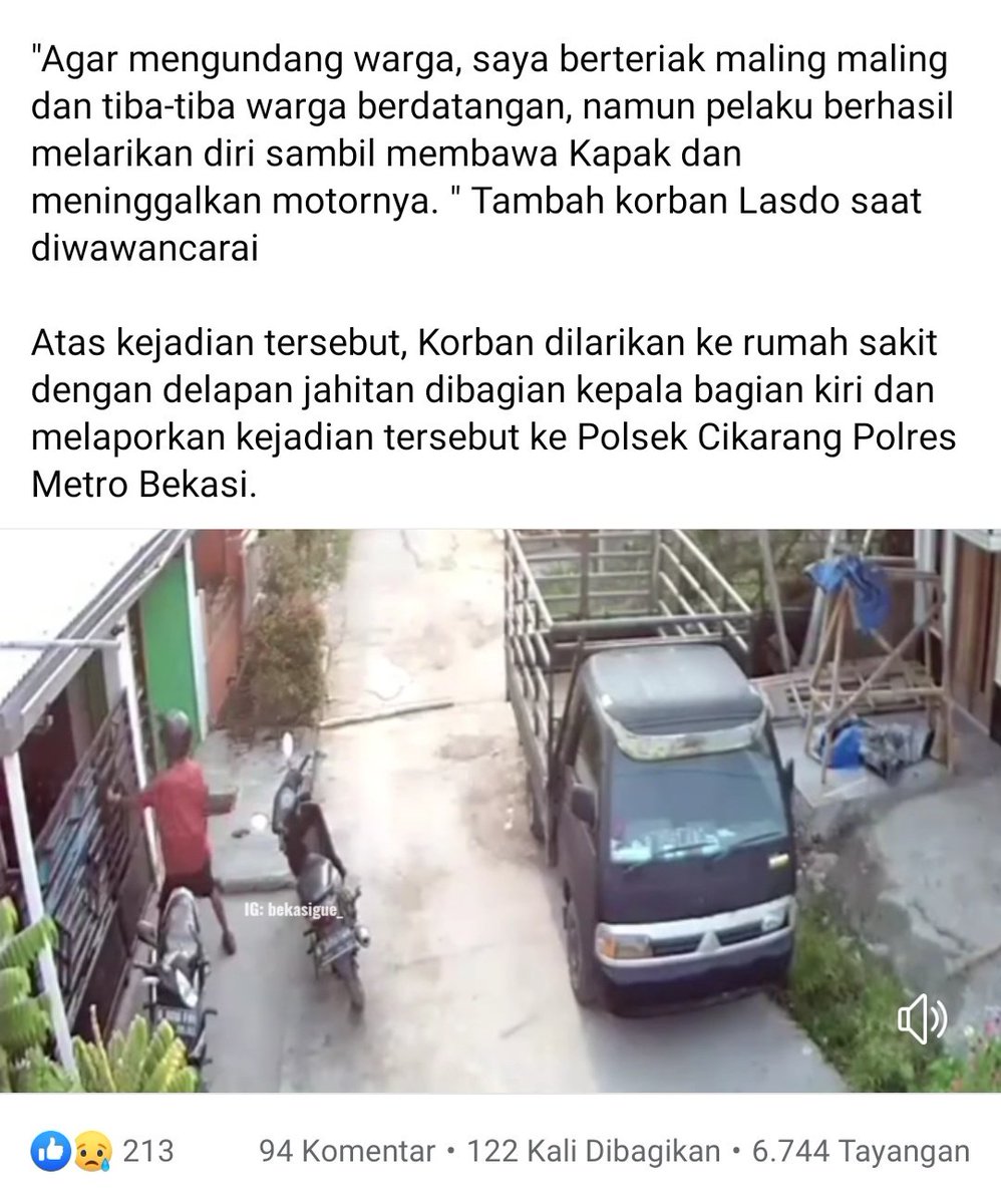 txtdrbekasi's tweet photo. Dibacok tetangga gara gara wifi https://t.co/sD7z6p3JZy