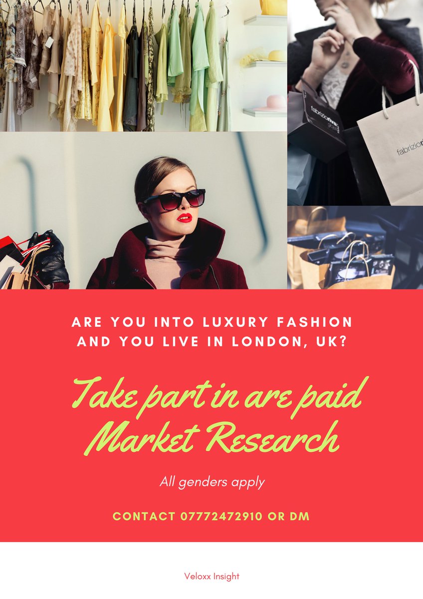 VeloxxInsight's tweet image. Luxury shoppers in London. Contact 07772472910 to take part in paid research in London.
#londonfashion #londonlifestyle #londonlife