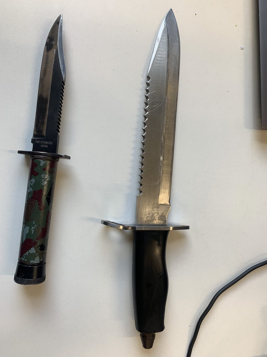 ICYMI: @PCUnsworth and #PCDesborough used their stop search powers yesterday and arrested two males who were together, each holding one of these. 
Both males were charged and will be going court for this offence and also drug offences they had on them too. #Wellingborough