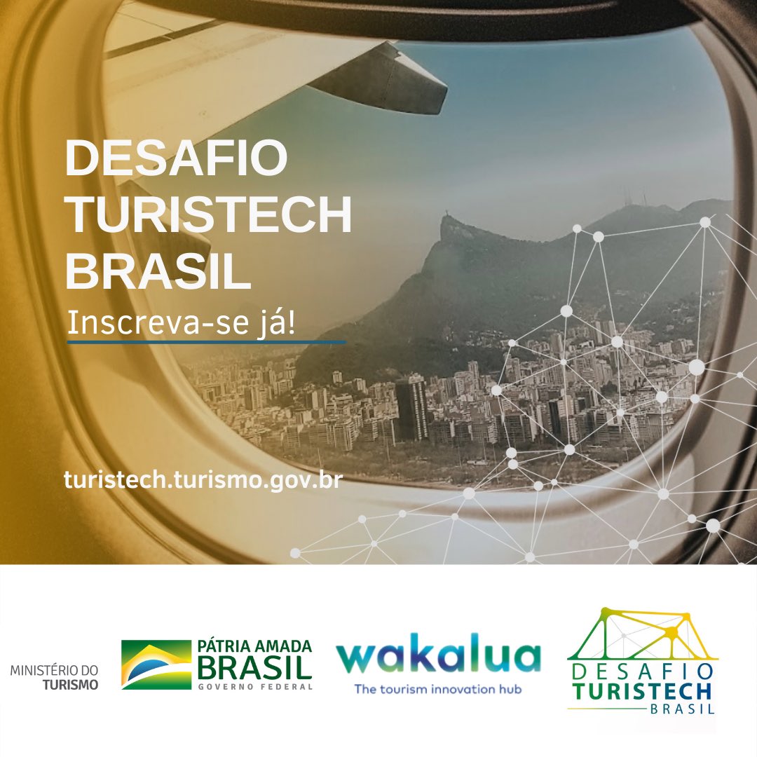 Wakaluahub's tweet photo. Register your project in this year’s edition of Desafio Turistech Brasil, carried out by @MTur and @Wakalua Innovation Hub, in collaboration with @UNWTO, and with support from @MCTI and @Sebrae.
Check the website https://t.co/vBUXDfo4Gf and apply now.
#desafioturistech #turistech https://t.co/0H2pS5hgvq