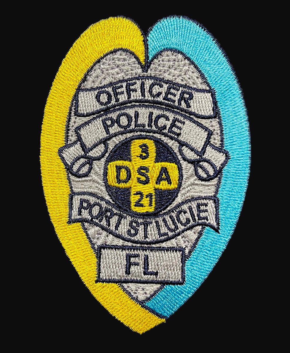 PSLPolice's tweet photo. Meet Emma Rayne Knaggs pictured here with her dad, Officer Fred Knaggs. Read more about her abilities and accomplishments on our FB page. #DownSyndromeAwarenessMonth https://t.co/Sy6SQUm4Gy