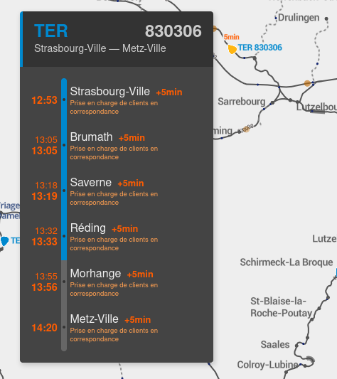 NicolasW_Tchoo's tweet photo. Nouveauté sur https://t.co/7y8BqX5y29 je vous ai ajouté la possibilité de voir le détail d'un train en cliquant dessus ! https://t.co/VShhNCYeCC