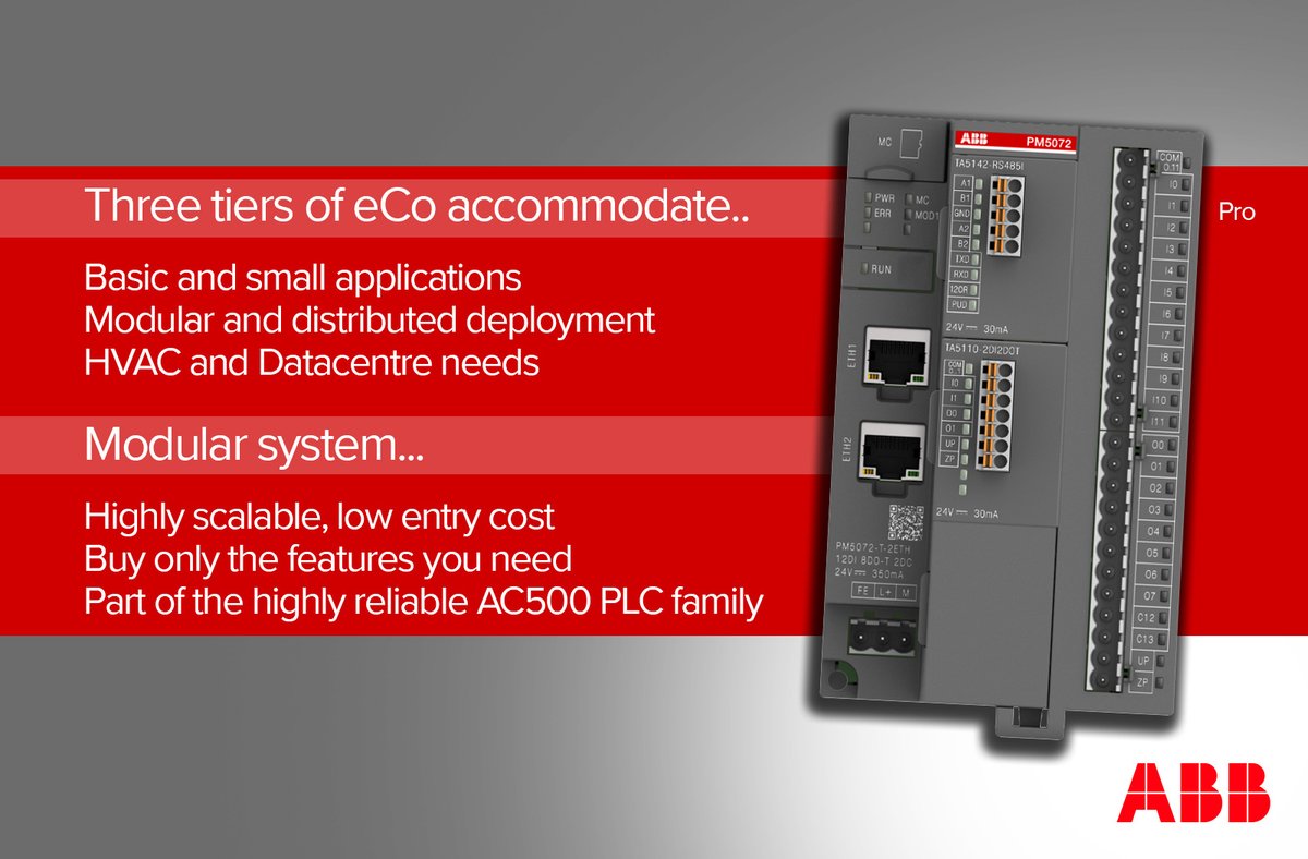 Take a look at ABB's updated eCo PLC range, reliable automation control with entry pricing very affordable. With ABBs free Automation Builder software.

Support for OEM customers and end users.

#plc #scalable #controlsystem #controlsolution #ac500 #abb #abbplc #yorkshirebusiness