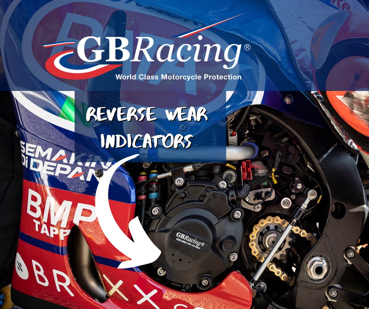 GBRacingEU's tweet photo. We've made it super-simple to know if our covers have worn down to their minimum thickness with these reverse wear indicators. Attention to detail — it's all part of the deal. #MondayMotivation #EngineProtection #FullFactoryForEveryone #Yamaha #R1 #WeAreOne #BSB #WorldSBK https://t.co/cDkAXUXYRW