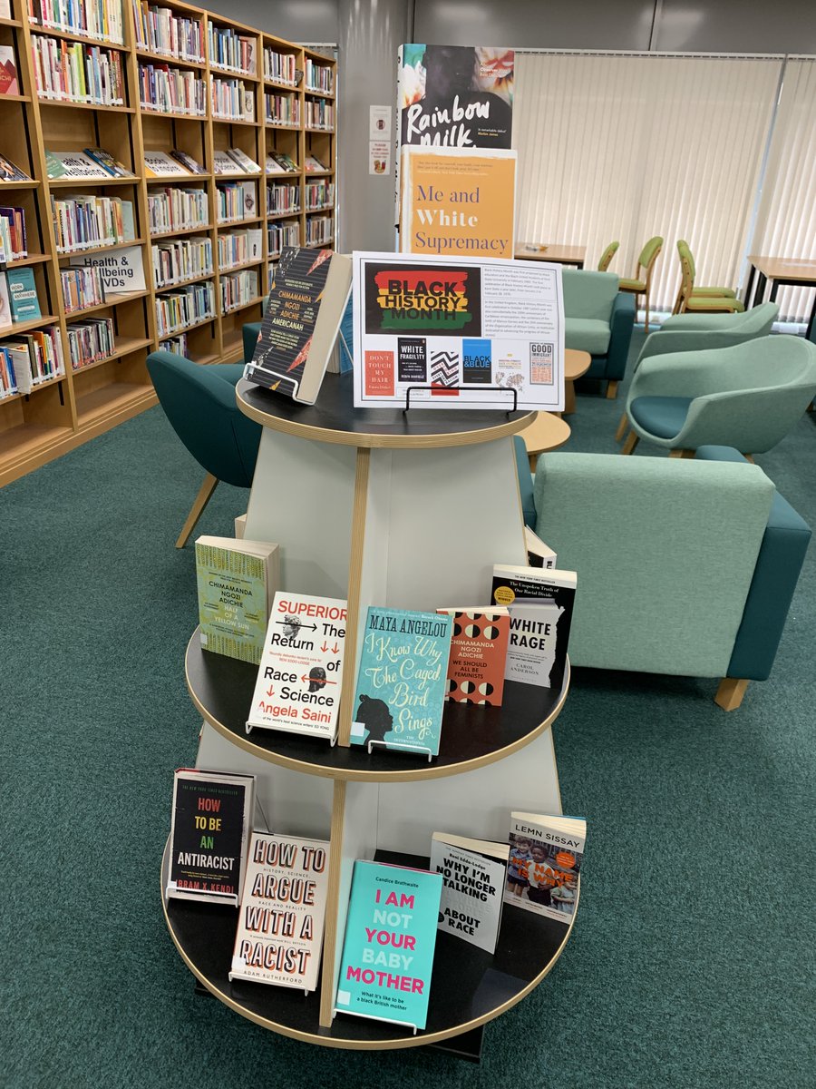 October is #BlackHistoryMonth  
Each of our 4 library sites has books that celebrate and educate about Black History
Pop in to one of our sites today to browse our collections
#WythenshaweBookDisplay #BlackHistoryMonth2021 
<a href="/MFT_EDI/">MFT_EDI</a>  <a href="/MFTnhs/">MFT NHS</a>