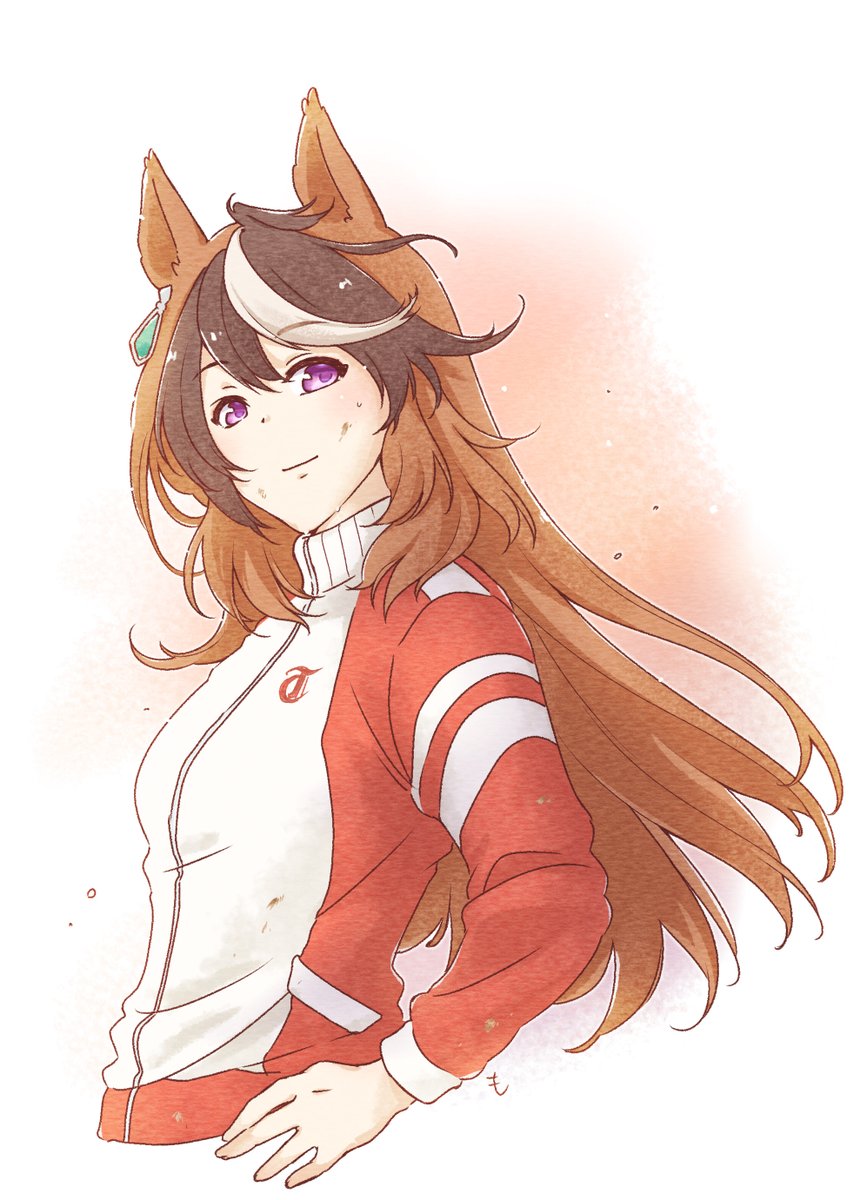 symboli rudolf (umamusume) 1girl solo animal ears long hair horse ears jacket purple eyes  illustration images