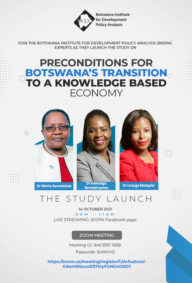 BotsThinkTank's tweet photo. It is finally here.
Launch of the pre-conditions for Botswana's transition to a knowledge study.
#BIDPA Botswana
#Number1ThinkTank https://t.co/RNqCgcIeXx