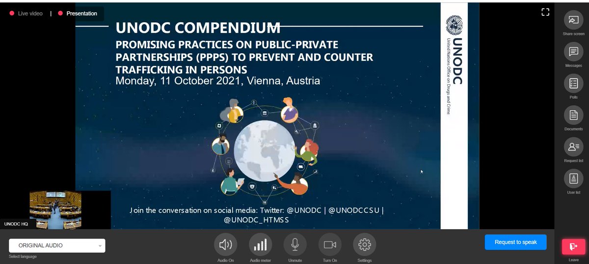 UNODCCSU's tweet photo. 📢STARTING NOW.
Join🔴LIVE @UNODC #PPPCompendium launch to learn about the positive impact of📘Public-Private Partnerships (#PPP) to #EndHumanTrafficking 👇
💻https://t.co/CJFrwyPwOK
🆔Meeting ID: 770214959416
⌚14:00-16:00 CEST https://t.co/HsLxMamHVf