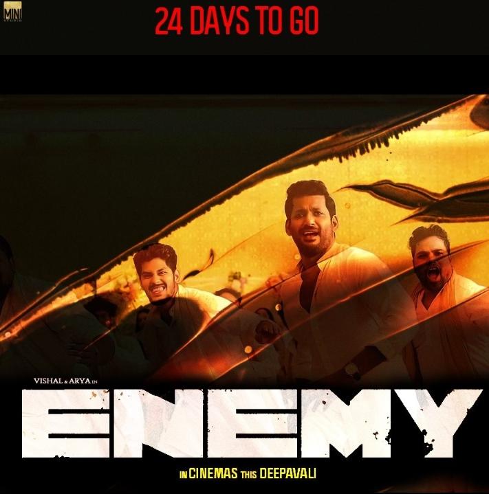 Vishal Anna Fan (@vishalannafan3) on Twitter photo Celebrating 24 Days To Go #EnemyDeepavali
Design By :- <a href="/VenuOfficial/">Venu Venujan </a>
#EnemyIn24Days
<a href="/VishalKOfficial/">Vishal</a> <a href="/arya_offl/">Arya</a> <a href="/anandshank/">Anand Shankar</a>
<a href="/vinod_offl/">Vinod Kumar</a> <a href="/ministudiosllp/">Mini Studios LLP</a> <a href="/MusicThaman/">thaman S</a>
<a href="/SamCSmusic/">𝐒𝐀𝐌 𝐂 𝐒</a> <a href="/prakashraaj/">Prakash Raj</a> <a href="/mamtamohan/">Mamta Mohandas</a>
<a href="/mirnaliniravi/">mirnalini</a> <a href="/RDRajasekar/">RDRajasekarISC</a>
#Enemy #Vishal Celebrating 24 Days To Go #EnemyDeepavali
Design By :- <a href="/VenuOfficial/">Venu Venujan </a>
#EnemyIn24Days
<a href="/VishalKOfficial/">Vishal</a> <a href="/arya_offl/">Arya</a> <a href="/anandshank/">Anand Shankar</a>
<a href="/vinod_offl/">Vinod Kumar</a> <a href="/ministudiosllp/">Mini Studios LLP</a> <a href="/MusicThaman/">thaman S</a>
<a href="/SamCSmusic/">𝐒𝐀𝐌 𝐂 𝐒</a> <a href="/prakashraaj/">Prakash Raj</a> <a href="/mamtamohan/">Mamta Mohandas</a>
<a href="/mirnaliniravi/">mirnalini</a> <a href="/RDRajasekar/">RDRajasekarISC</a>
#Enemy #Vishal