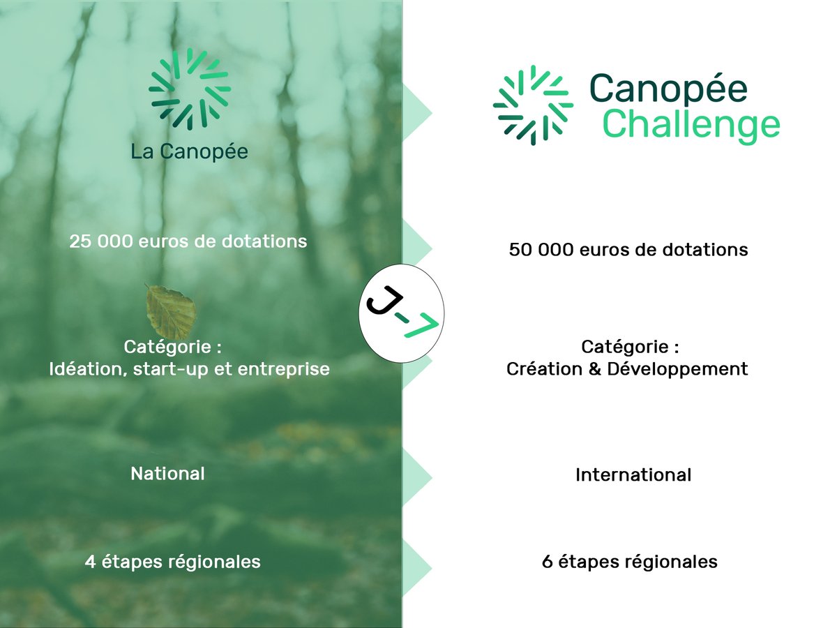 Le concours L̵a̵ ̵C̵a̵n̵o̵p̵é̵e̵ > Canopée Challenge repart pour une deuxième édition. 
Canopée Challenge c'est le concours international d'innovation de la filière forêt-bois.
canopeechallenge.com
#Lancement #Concours #forêt #bois #innovation #startup #National #International