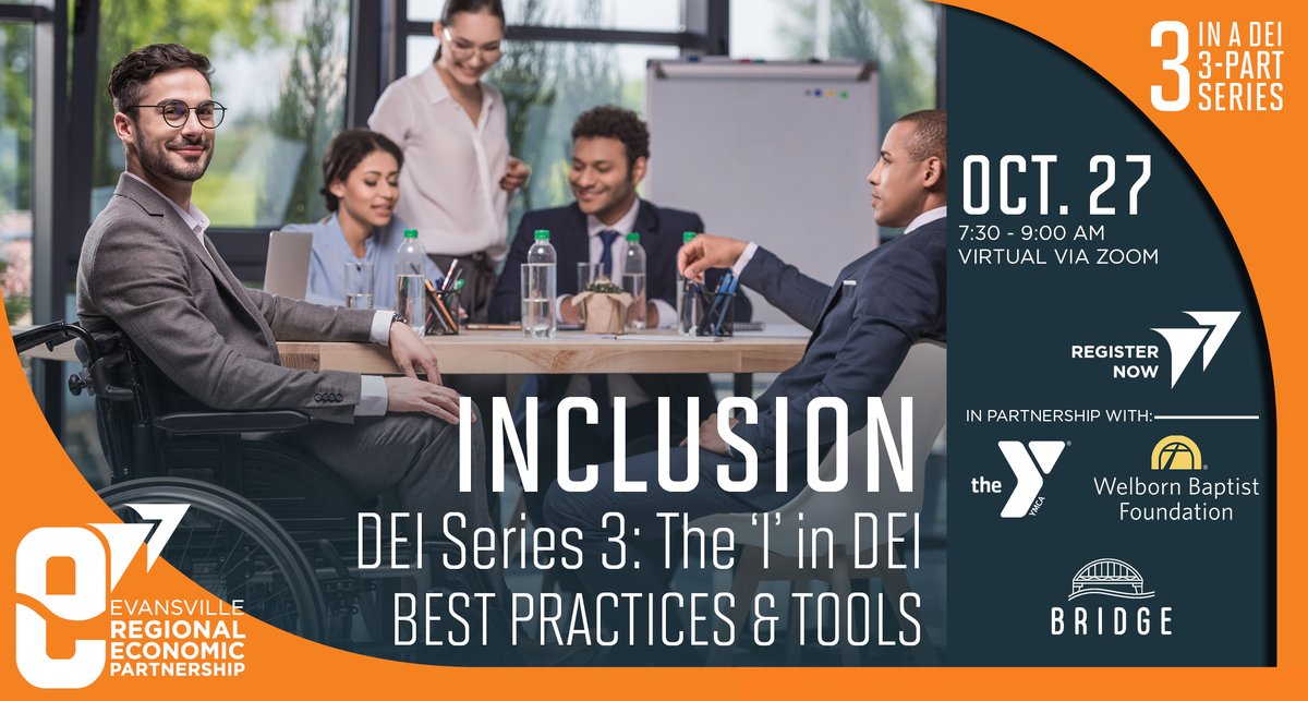 evvregion's tweet photo. 📢 REGISTER NOW!
Virtual DEI Series 3: The 'I' in DEI - Best Practices &amp; Tools 
📅 October 27
⏰ 7:30am-9:00am
📍 Zoom 

https://t.co/Vj5eireGn5 https://t.co/uRID1PDrZS