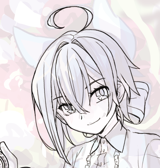 合間にじわじわ描いてんだけど一生終わんねぇって気しかしない、ドルデザくんこれはSSRカード風絵の一部(バリバリ途中) 
