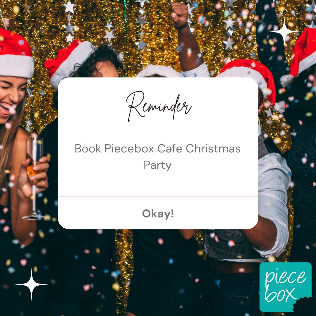 piecebox's tweet photo. Book your Christmas Party now. 🎄
Piecebox is licensed and has a capacity of 42 people. 

If you are looking for a private space to entertain your friends or colleagues consider us.  

Send me a DM, and let's discuss your event. 

#pieceboxcafe #privateevents #christmasparty https://t.co/W6U20868eD