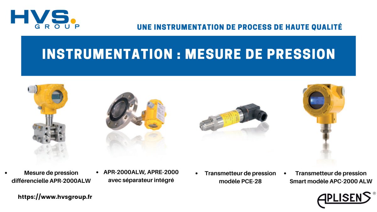 HVS_System's tweet photo. La nouvelle gamme Aplisens est disponible chez HVS ! #instrumentation #Aplisens #pression #transmetteur https://t.co/bHZDgS6wI0