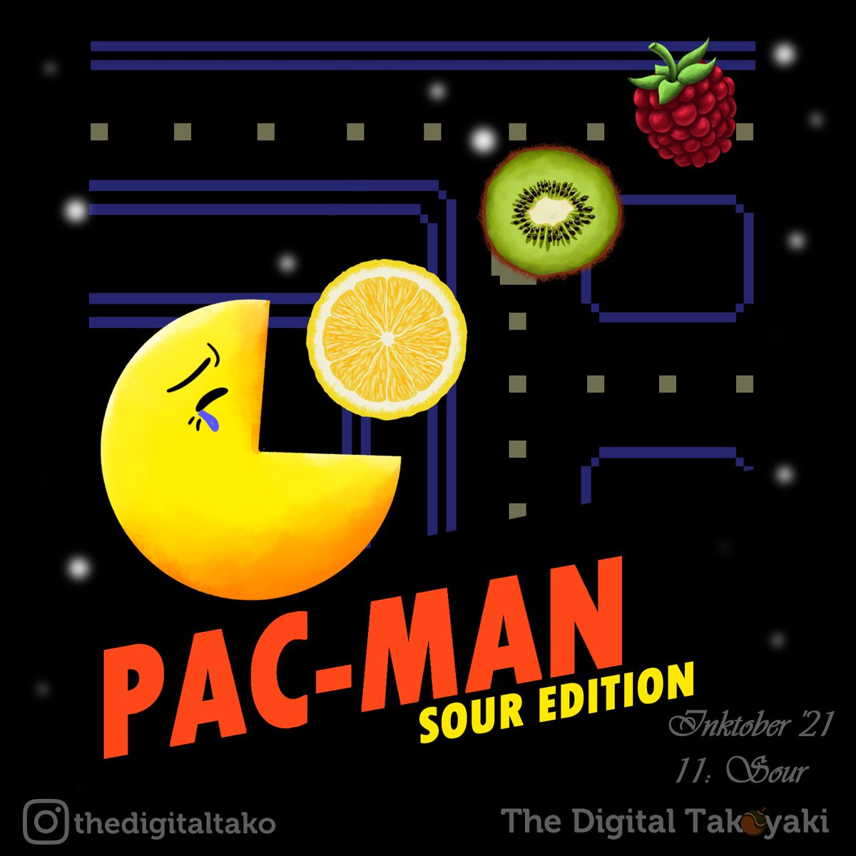 Oscar Villen Inktober 11 Sour Pac Man Sour Edition Pac Man Edicion Acida パックマン 酸っぱいエディション Inktober Inktober21 Illustrations Digitalart イラスト アート Ilustracion Artedigital イラスト好きな人と繋がりたい