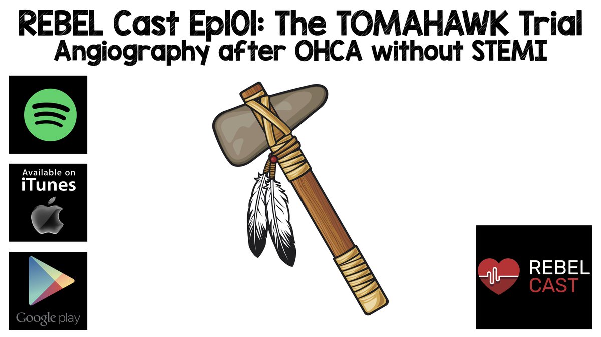 REBEL Cast Ep101: The TOMAHAWK Trial – Angiography after OHCA without STEMI with <a href="/EMSwami/">Anand Swaminathan MD MPH 🏳️‍🌈🇺🇦</a> 

rebelem.com/rebel-cast-ep1…

#FOAMed #FOAMcc #TOMAHAWKtrial #CardiacArrest