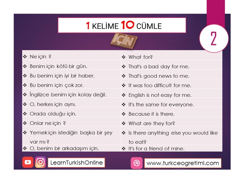 TurkceTurkish's tweet photo. 1 kelime 10 cümle
Kelime:  için

#Türkçe #kelime #ÖrnekCümle
#Turkish #LearnTurkishOnline #LearnTurkish #LearnTurkishVocabulary #TurkishVideoLesson #TürkçeÖğren
#TurkishTeacher #TurkishClass
#LearnTurkishLanguage #TurkishWords #Turkey #TurkishSentences
https://t.co/FxKYZqkA0G https://t.co/wiKxKgXw1G
